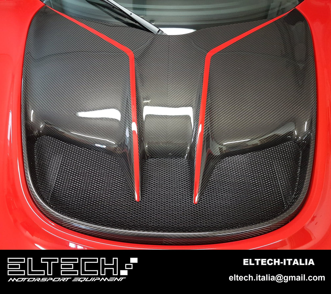 ELTECH ドライカーボン製　フロントアクセスパネル　V6 380バージョン